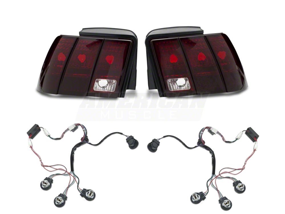 Raxiom Tail Lights and Sequential Tail Light Kit; Black Housing; Smoked Lens (99-04 Mustang, Excluding 99-01 Cobra)