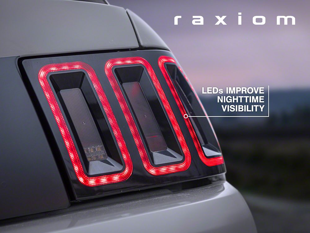 Raxiom Icon LED Tail Lights; Black Housing; Smoked Lens (99-04 Mustang, Excluding 99-01 Cobra)