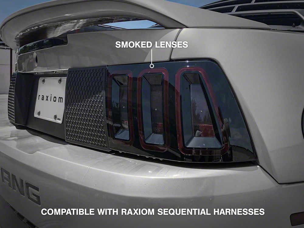Raxiom Icon LED Tail Lights; Black Housing; Smoked Lens (99-04 Mustang, Excluding 99-01 Cobra)