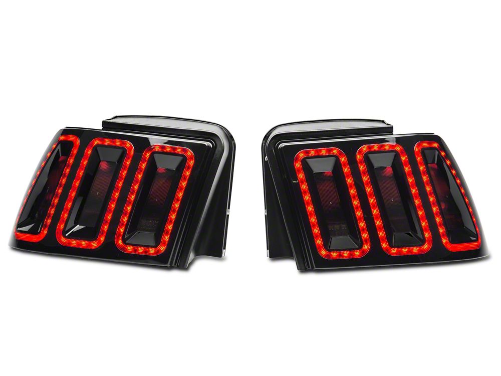 Raxiom Icon LED Tail Lights; Black Housing; Smoked Lens (99-04 Mustang, Excluding 99-01 Cobra)