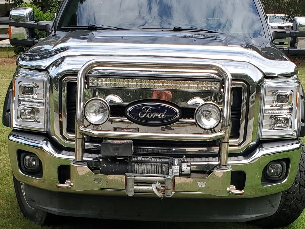 Raxiom LED Projector Headlights with Switchback Turn Signals; Chrome Housing; Clear Lens (11-16 F-250 Super Duty)