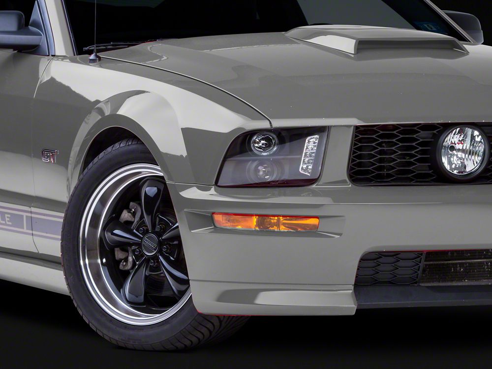 Raxiom LED Halo Projector Headlights; Black Housing; Clear Lens (05-09 Mustang w/ Factory Halogen Headlights, Excluding GT500)