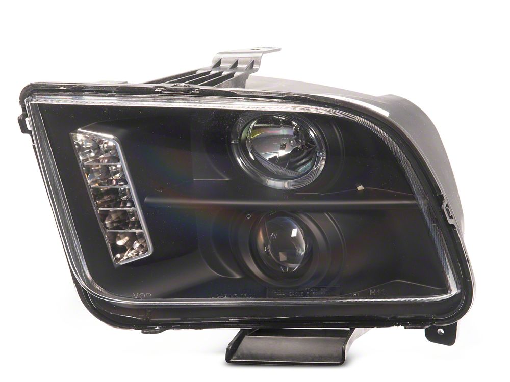 Raxiom LED Halo Projector Headlights; Black Housing; Clear Lens (05-09 Mustang w/ Factory Halogen Headlights, Excluding GT500)