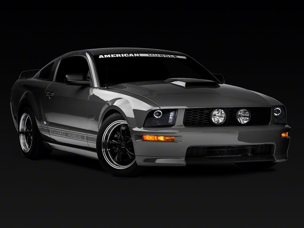 Raxiom LED Halo Projector Headlights; Black Housing; Clear Lens (05-09 Mustang w/ Factory Halogen Headlights, Excluding GT500)