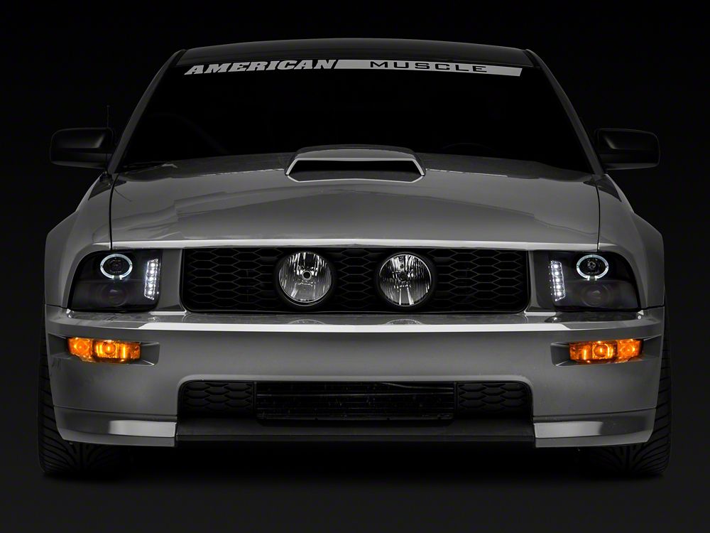 Raxiom LED Halo Projector Headlights; Black Housing; Clear Lens (05-09 Mustang w/ Factory Halogen Headlights, Excluding GT500)