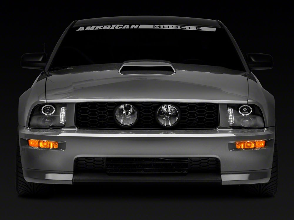Raxiom LED Halo Projector Headlights; Black Housing; Clear Lens (05-09 Mustang w/ Factory Halogen Headlights, Excluding GT500)