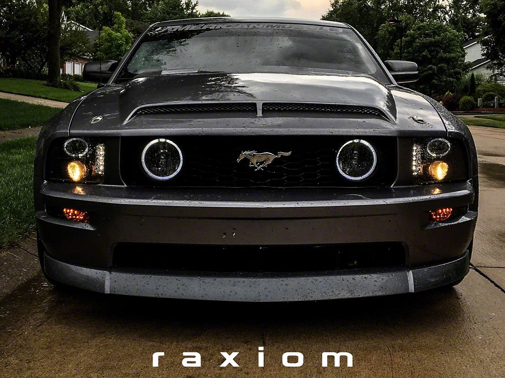 Raxiom LED Halo Projector Headlights; Black Housing; Clear Lens (05-09 Mustang w/ Factory Halogen Headlights, Excluding GT500)