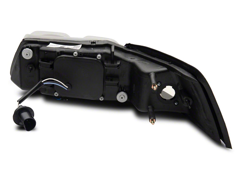 Raxiom Dual LED Halo Projector Headlights; Black Housing; Clear Lens (99-04 Mustang)