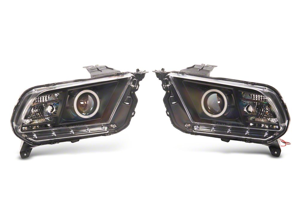 Raxiom CCFL Halo Projector Headlights; Black Housing; Clear Lens (10-12 Mustang w/ Factory Halogen Headlights)