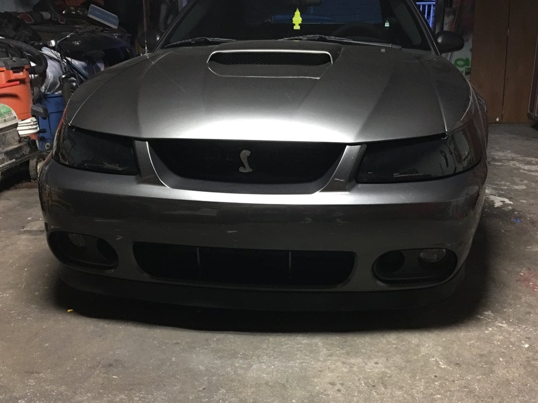 Raxiom Axial Series OEM Style Replacement Headlights; Black Housing; Smoked Lens (99-04 Mustang)