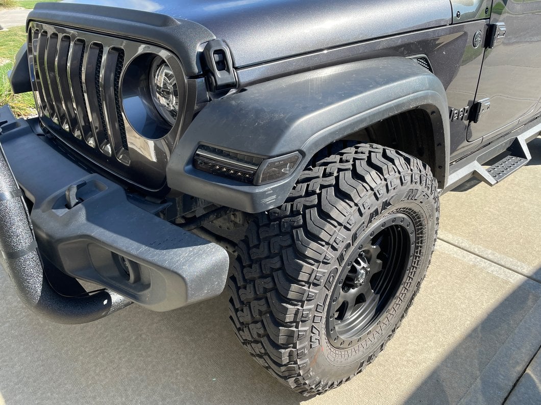 Raxiom Axial Series Sequential LED Parking/Turn Signal Lights; Smoked (18-25 Jeep Wrangler JL Sport w/ Factory Halogen Lights)