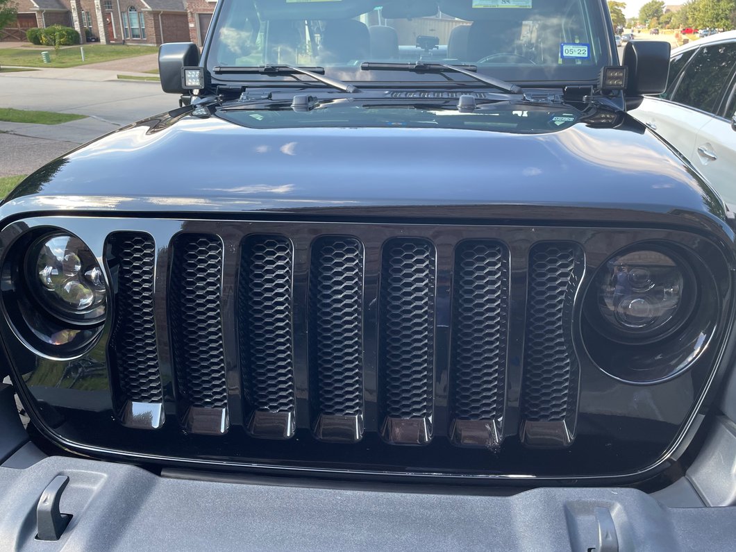 Raxiom Axial Series 7-Inch LED Headlights with Headlight Adapter; Black Housing; Clear Lens (18-25 Jeep Wrangler JL)