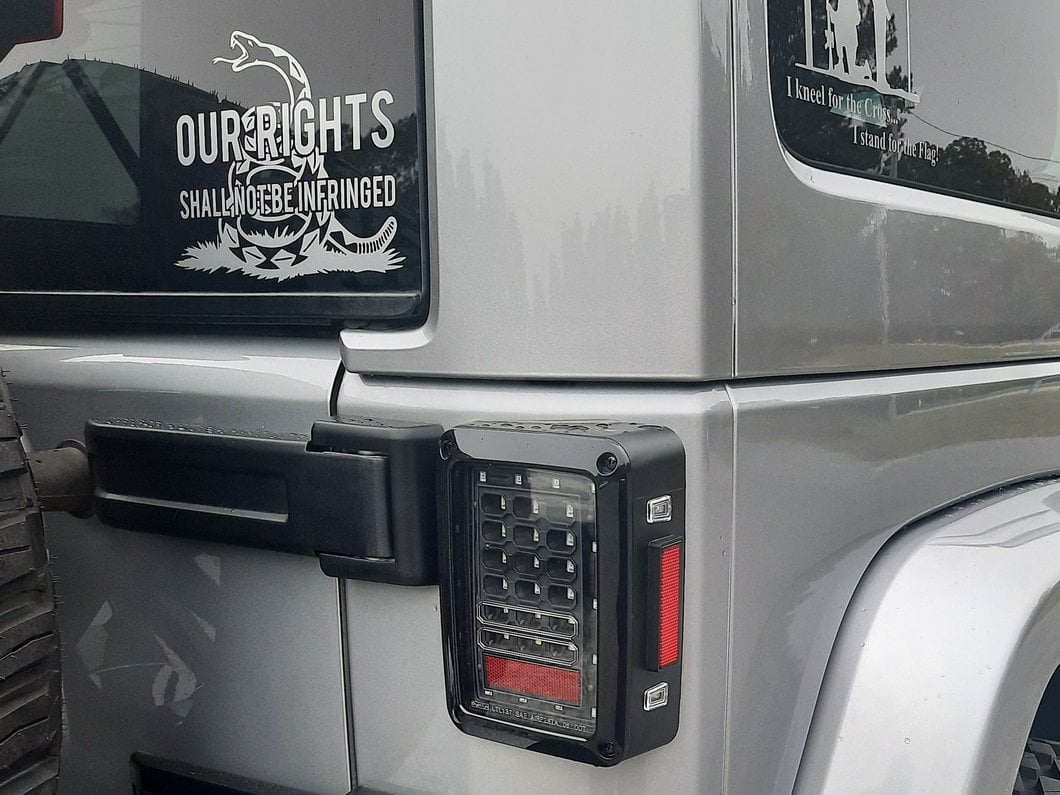 Raxiom Axial Series LED Tail Lights; Black Housing; Clear Lens (07-18 Jeep Wrangler JK)