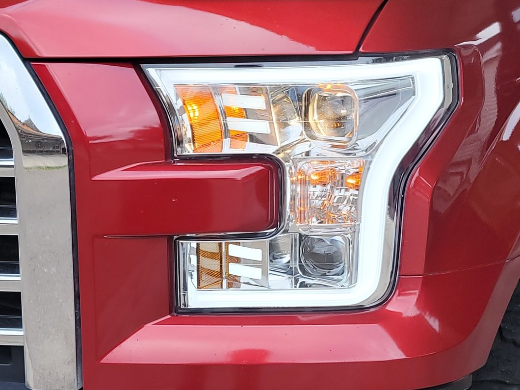 Raxiom Projector Headlights with LED Accent; Chrome Housing; Clear Lens (15-17 F-150 w/ Factory Halogen Headlights)