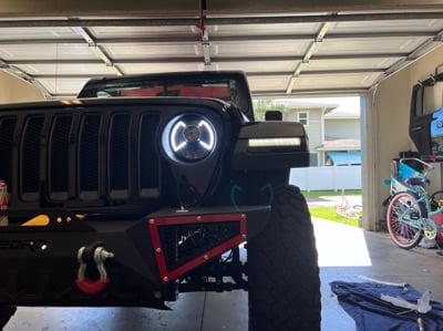 Raxiom LED Projector Headlights; Black Housing; Clear Lens (18-25 Jeep Wrangler JL)