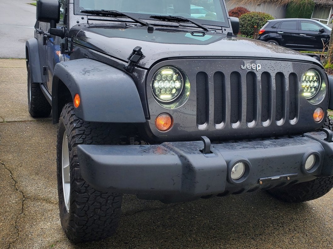 Raxiom Axial Series 13-LED Headlights; Black Housing; Clear Lens (97-18 Jeep Wrangler TJ & JK)
