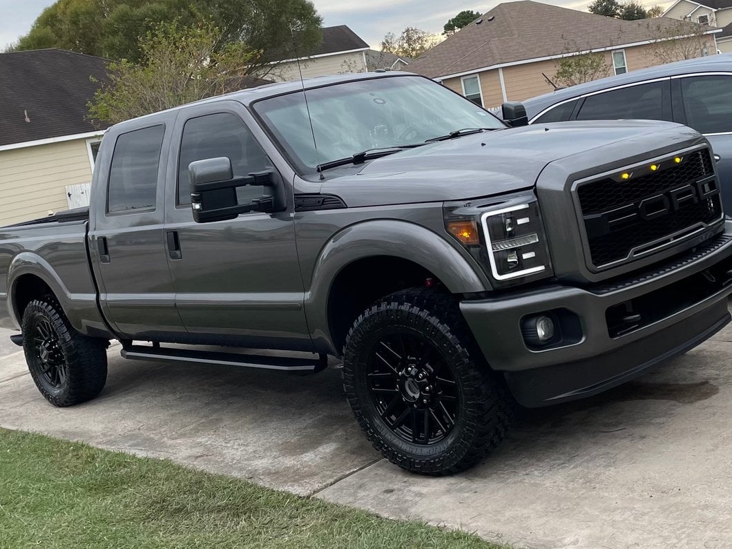 Raxiom LED Projector Headlights with Switchback Turn Signals; Black Housing; Clear Lens (11-16 F-250 Super Duty)