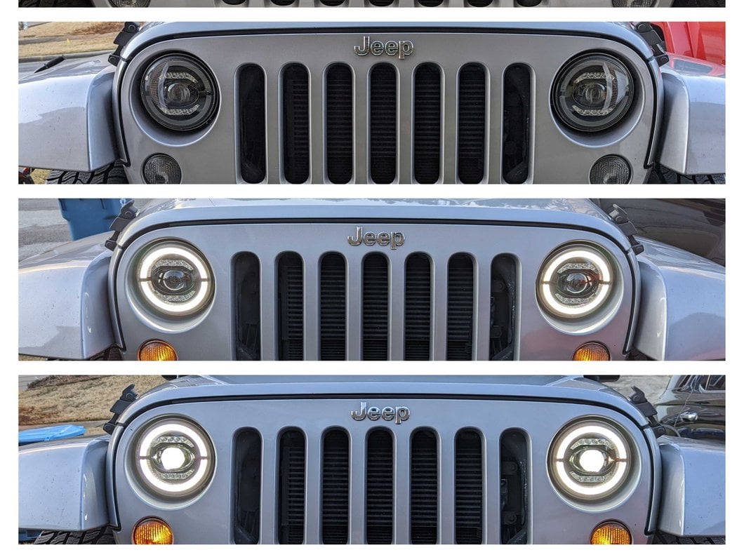 Raxiom Axial Series LED Headlights; Black Housing; Clear Lens (07-18 Jeep Wrangler JK)