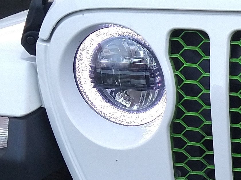 Raxiom Axial Series 9-Inch LED Headlights with RGB Halo; Black Housing; Clear Lens (20-25 Jeep Gladiator JT)