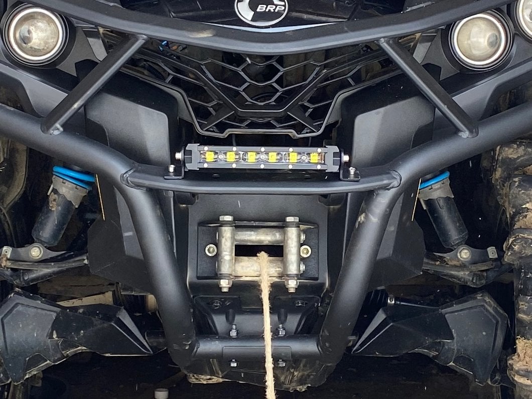 Raxiom 8-Inch Super Slim Single Row LED Light Bar; Spot/Spread Combo Beam (Universal; Some Adaptation May Be Required)