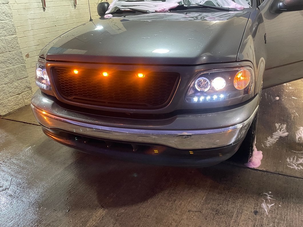 Raxiom LED Halo Projector Headlights; Black Housing; Clear Lens (97-03 F-150)