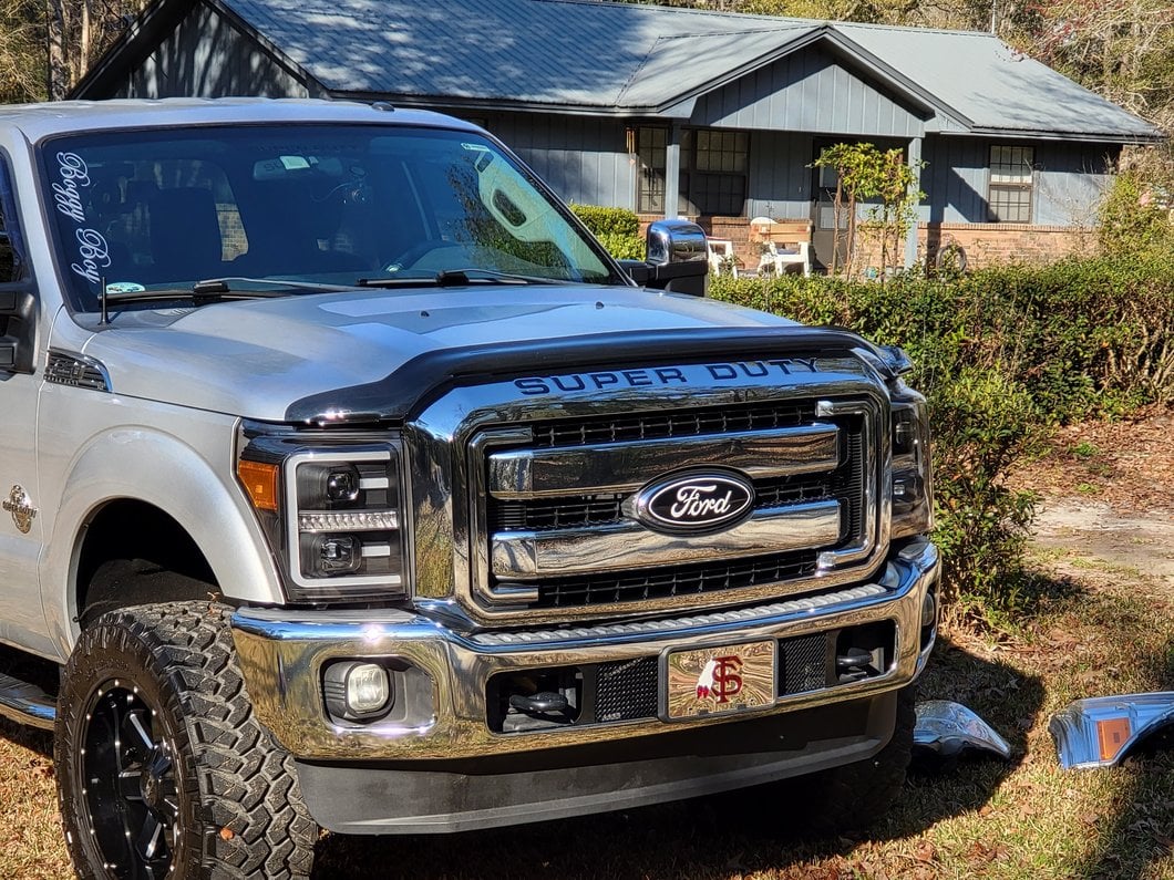 Raxiom LED Projector Headlights with Switchback Turn Signals; Black Housing; Clear Lens (11-16 F-250 Super Duty)