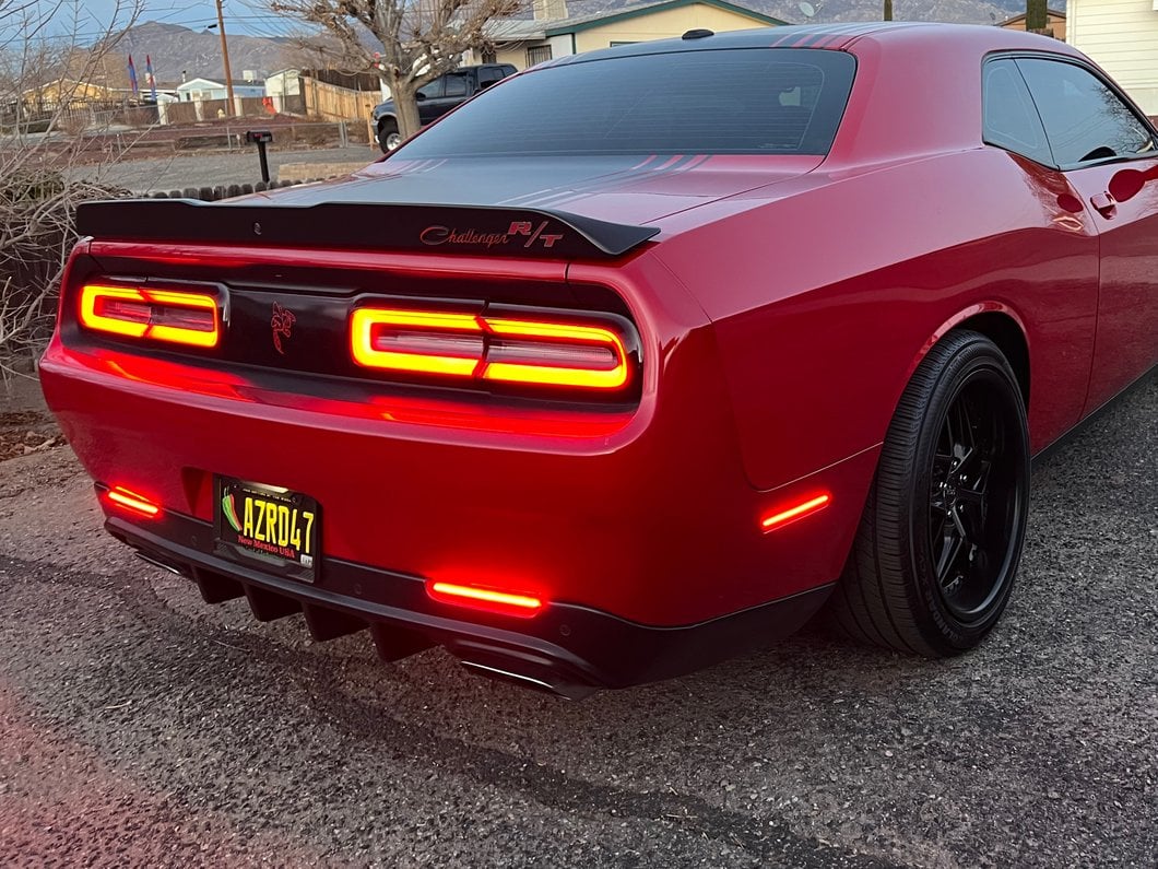 Raxiom Axial Series LED Rear Bumper Reflector Lamps; Smoked (15-23 Challenger)