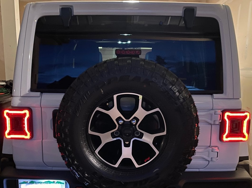 Raxiom Axial Series Plateau LED Tail Lights; Black Housing; Smoked Lens (18-25 Jeep Wrangler JL w/o Blind Spot Detection)