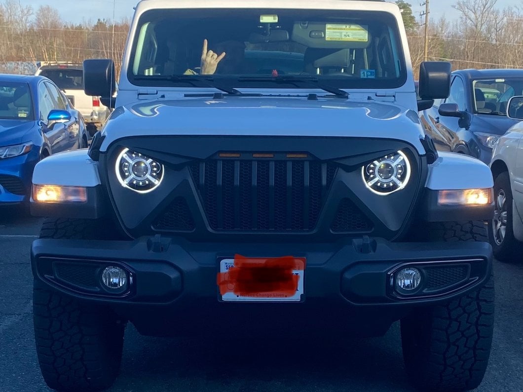 Raxiom 9-Inch LED Headlights with DRL and Halo; Black Housing; Clear Lens (18-25 Jeep Wrangler JL)