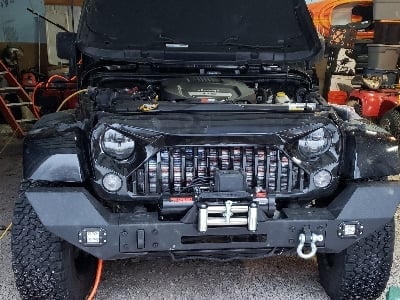 Raxiom 7-Inch LED Headlights; Black Housing; Clear Lens (07-18 Jeep Wrangler JK)