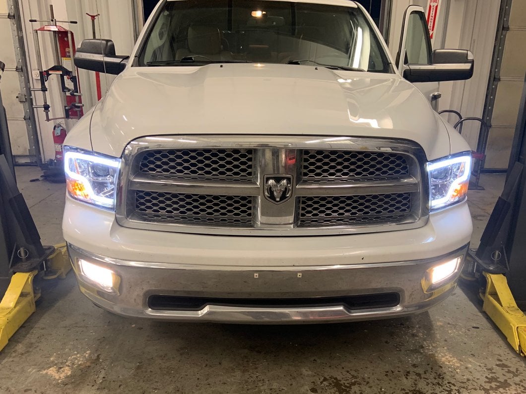 Raxiom LED Halo Headlights; Chrome Housing; Clear Lens (09-18 RAM 1500 w/ Factory Halogen Non-Projector Headlights)