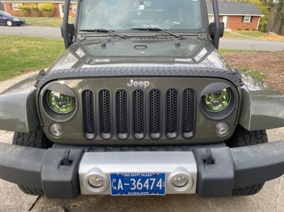Raxiom 7-Inch LED Headlights; Green Housing; Clear Lens (07-18 Jeep Wrangler JK)