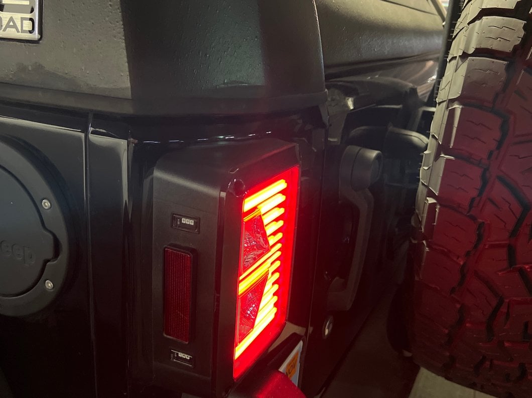 Raxiom Axial Series Vision LED Tail Lights; Black Housing; Clear Lens (07-18 Jeep Wrangler JK)