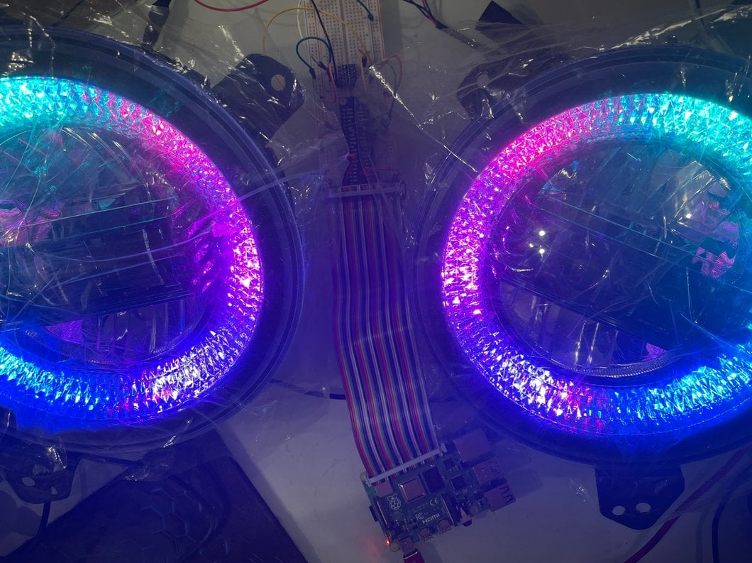 Raxiom Axial Series 9-Inch LED Headlights with RGB Halo; Black Housing; Clear Lens (18-25 Jeep Wrangler JL)