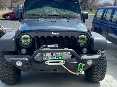 Raxiom 7-Inch LED Headlights; Green Housing; Clear Lens (07-18 Jeep Wrangler JK)