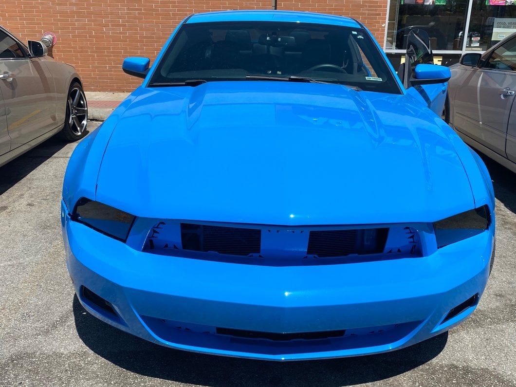 Raxiom Axial Series OEM Style Replacement Headlights; Chrome Housing; Smoked Lens (10-12 Mustang w/ Factory Halogen Headlights)
