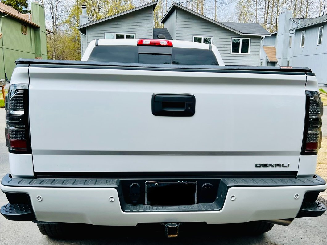 Raxiom Axial Series LED Tail Lights; Black Housing; Smoked Lens (14-18 Sierra 1500 w/ Factory Halogen Tail Lights)