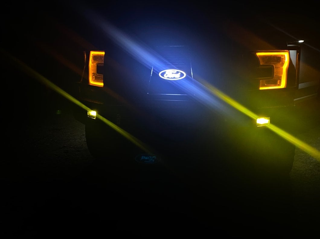 Raxiom Axial Series Dual Function LED Fog Lights; White/Yellow (15-20 F-150, Excluding Raptor)
