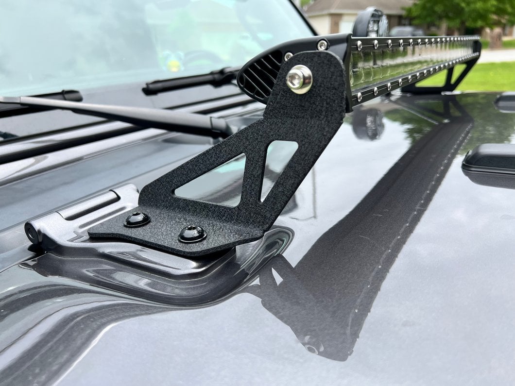 Raxiom Axial Series 30-Inch Single Row LED Light Bar with Hood Mounting Brackets (20-25 Jeep Gladiator JT)