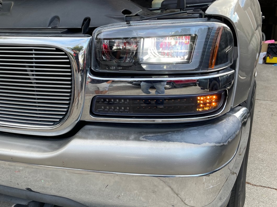 Raxiom Axial Series LED DRL Headlights; Black Housing; Clear Lens (99-06 Sierra 1500)