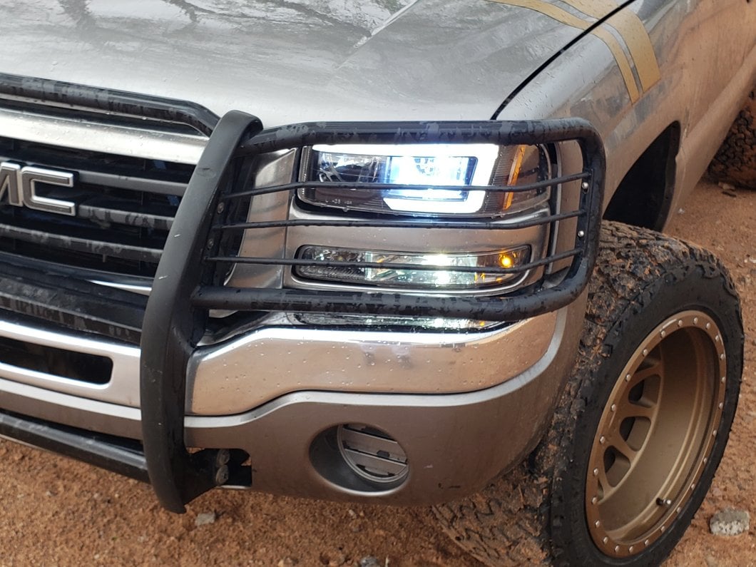 Raxiom Axial Series LED DRL Headlights; Black Housing; Clear Lens (99-06 Sierra 1500)