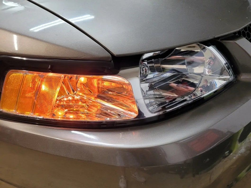 Raxiom Axial Series OEM Style Replacement Headlights; Chrome Housing; Clear Lens (99-04 Mustang)