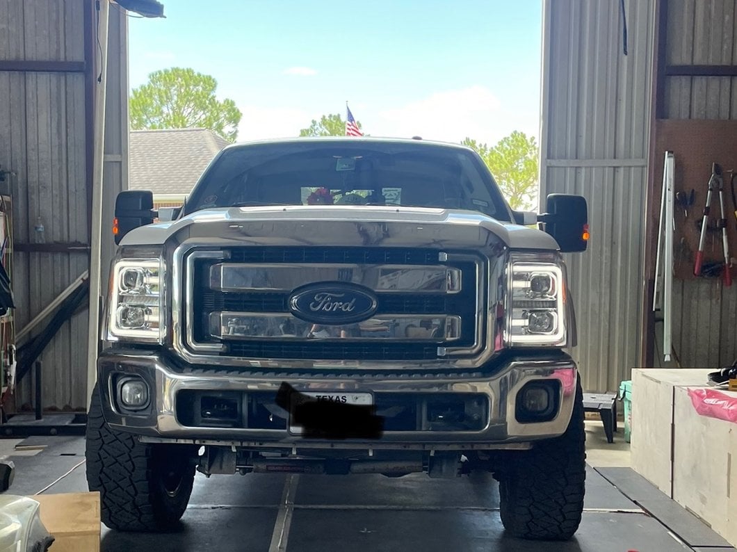 Raxiom LED Projector Headlights with Switchback Turn Signals; Chrome Housing; Clear Lens (11-16 F-250 Super Duty)