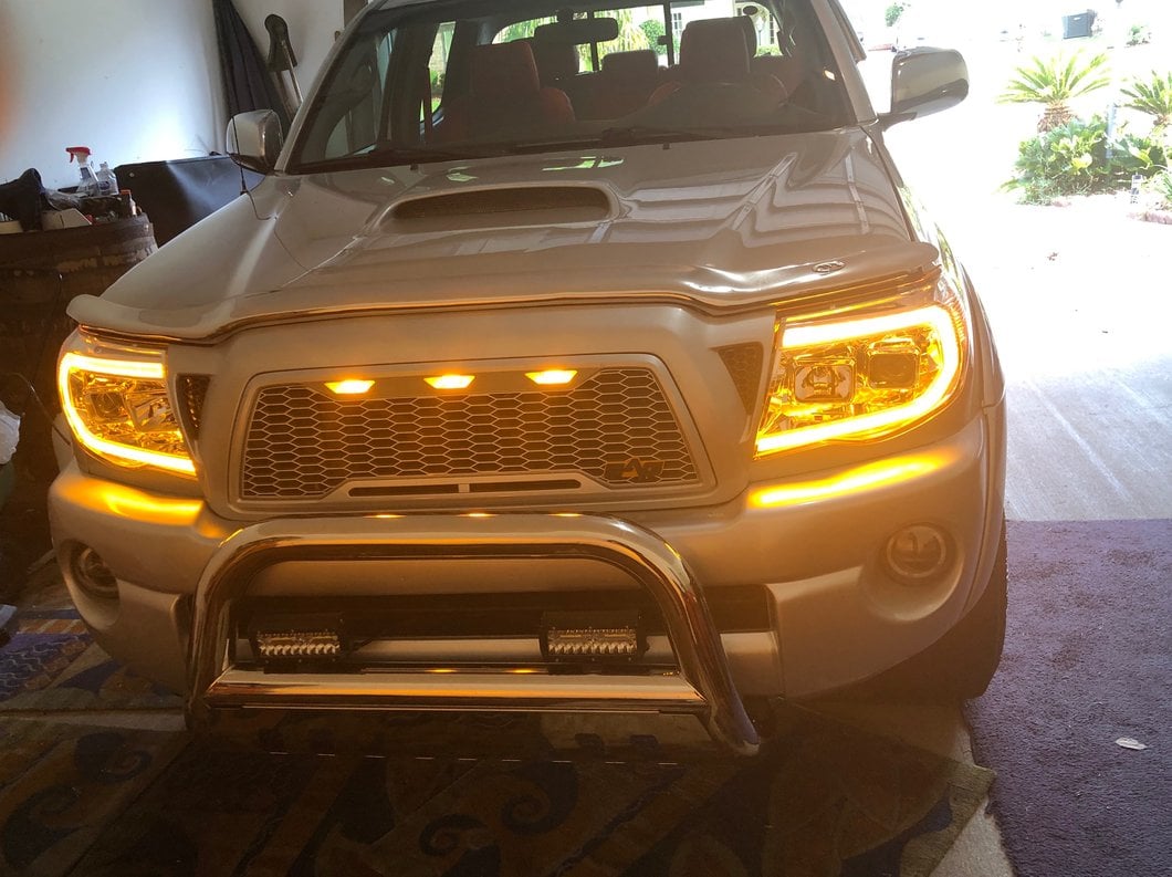 Raxiom Axial Series Switchback Projector Headlights; Chrome Housing; Clear Lens (05-11 Tacoma)