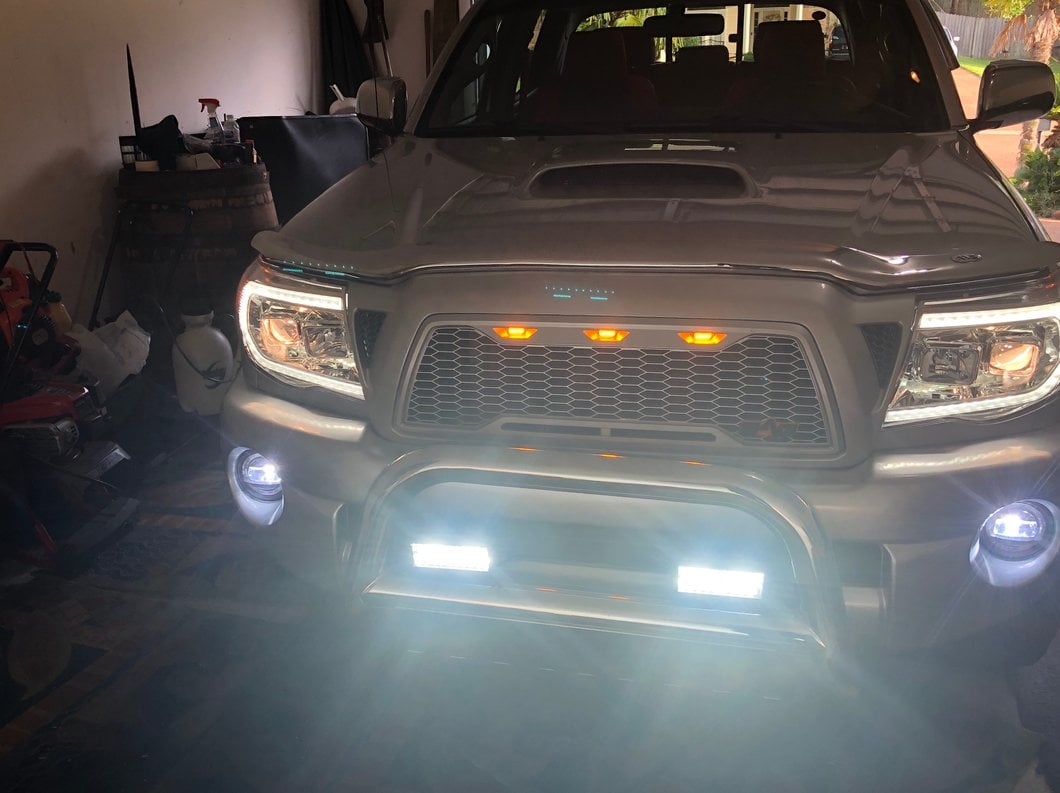 Raxiom Axial Series Switchback Projector Headlights; Chrome Housing; Clear Lens (05-11 Tacoma)