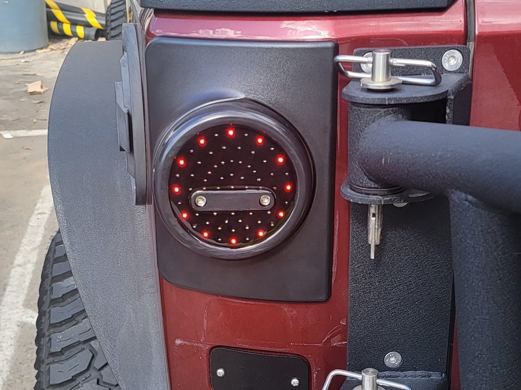 Raxiom Axial Series Halo LED Tail Lights; Black Housing; Clear Lens (07-18 Jeep Wrangler JK)