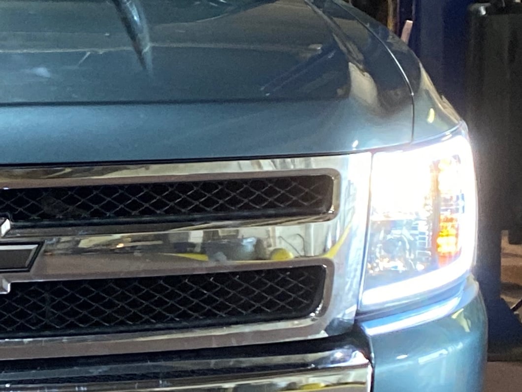 Raxiom Axial Series Headlights with LED Bar; Black Housing; Clear Lens (07-13 Silverado 1500)