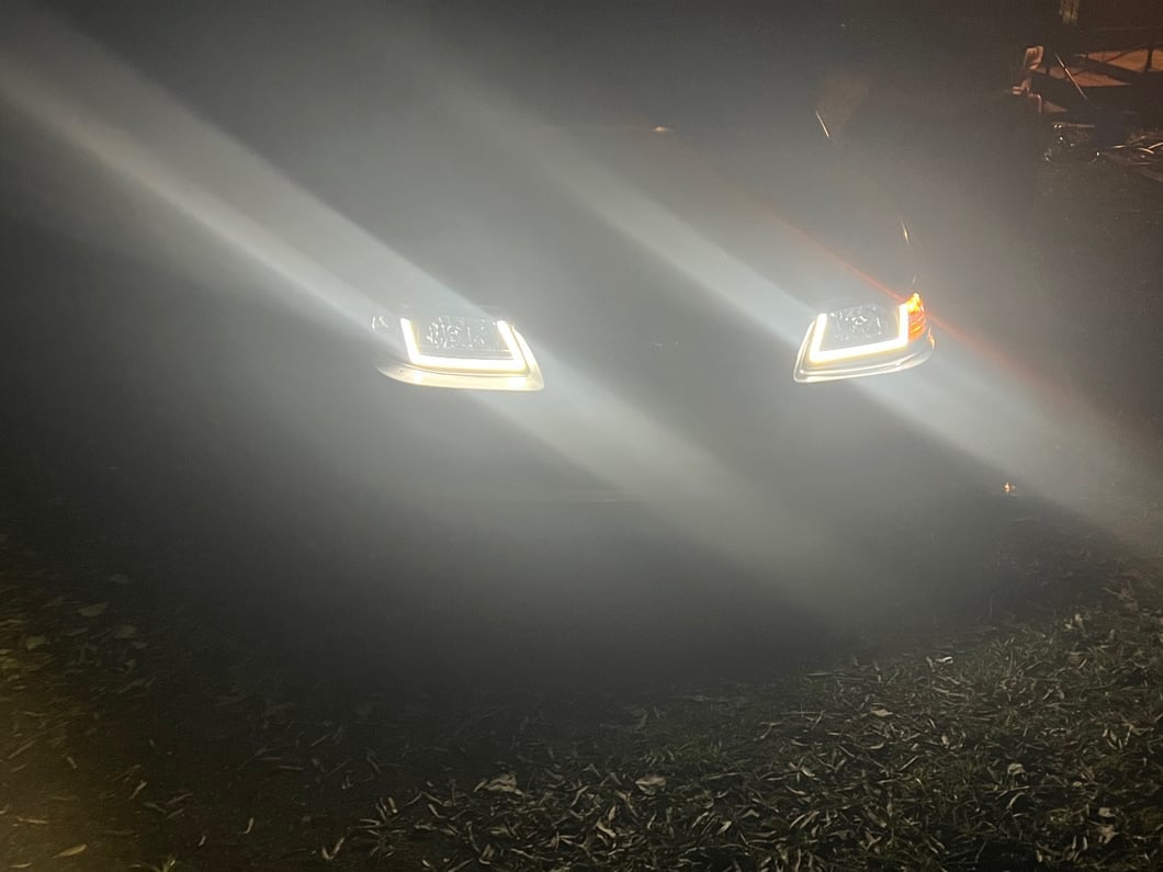 Raxiom Axial Series Headlights with LED Bar; Black Housing; Clear Lens (99-04 Mustang)