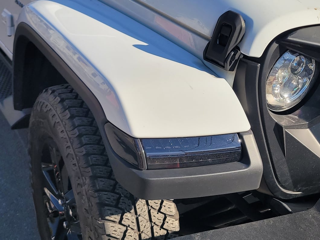 Raxiom Axial Series Sequential Turn Signal LED Side Marker Lights; Smoked (18-25 Jeep Wrangler w/ Factory Halogen Light Package)