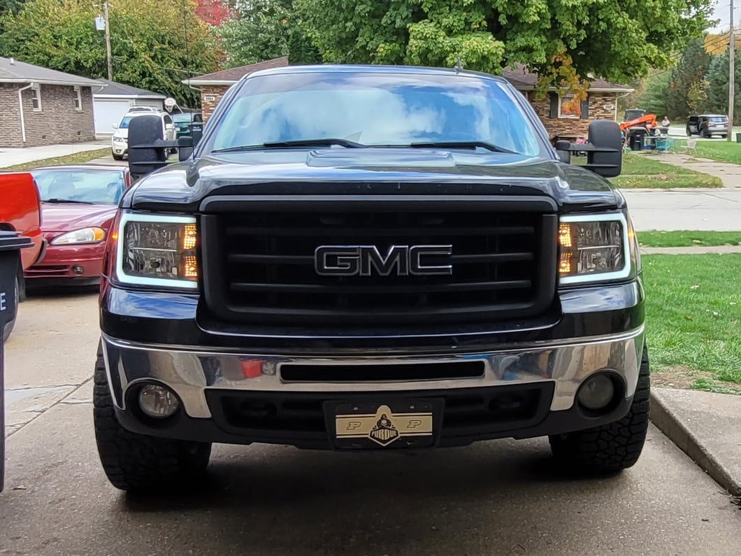 Raxiom Axial Series Headlights with LED Bar; Black Housing; Clear Lens (07-13 Sierra 1500)